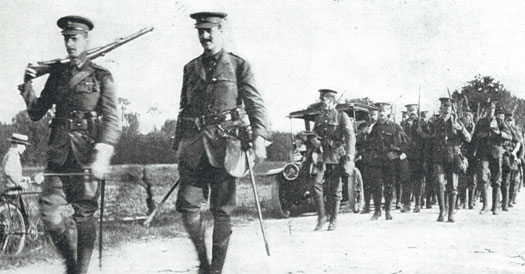 Grenadier Guards patrolling on the Aisne - Holford's History