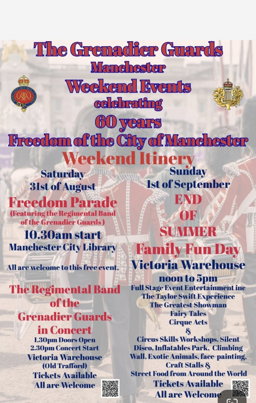 Celebrating the Grenadier Freedom of Manchester and the Grenadier Fun Day and Band Concert